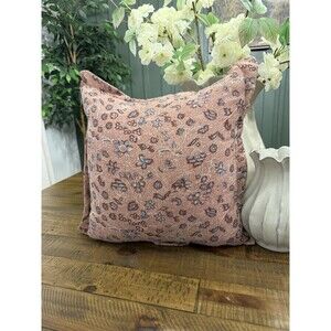 18"x18" Square Floral Printed Throw Pillow Warm Blue -Threshold NEW